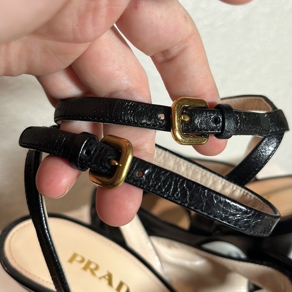 SOLDβ¨Pradaβ¨ NEW Calzature Donna Vit. Shine Lambskin Leather Heels EU Size 38.5 - Picture 10 of 17